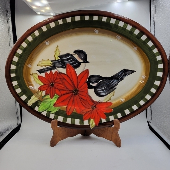 PFALTZGRAFF WOODLAND 14" Oval Serving Platter - Christmas Holiday - Picture 1 of 5